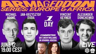 Michael Adams vs Jan-Krzysztof Duda, Vincent Keymer vs Alexander Donchenko | Day 1 Armageddon