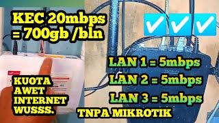 how to share a 20mbps indihome wifi package that is paralleled to a neighbor without a proxy