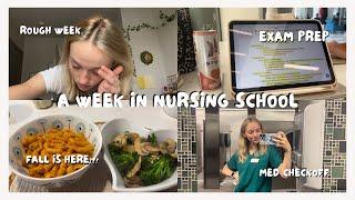 a rough week in my life in nursing school | med competency checkoff, med-surg exam, psych exam