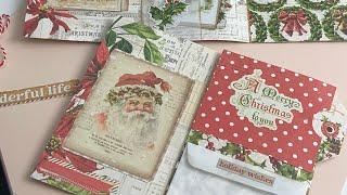 Little Christmas Passport Book Journal Tutorial Flat Snail mail One Sheet or 2 6x8 Papers