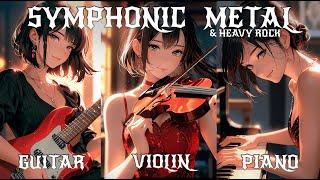 SYMPHONIC METAL & ROCK  Piano Violin Guitarblend Boost energy while Working / Gaming 3-Hrs