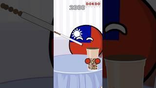 Milk tea over years | Taiwan  milk tea #countryballs #shorts