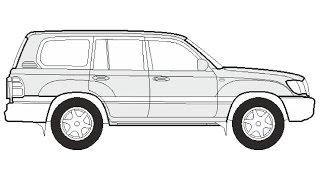 How to Draw a Toyota Land Cruiser 500 / Как нарисовать Toyota Land Cruiser 500