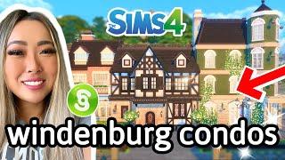 building an apartment and bookstore in the Sims 4: Windenburg | For Rent Around the World Pt 10