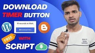 How To Add Download Button With Countdown Timer In WordPress | Advance Download Timer Script free