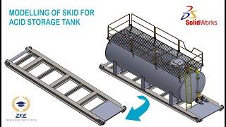 Acid Storage Tank Skid Design | Solidworks Tutorials| SolidWorks Weldments