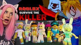 КТО Выживет в SURVIVE the Killer Roblox? РОБЛОКСЕРЫ убегают от МАРДЕРА в Роблокс PINK WINS House