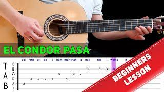 EL CONDOR PASA | Easy guitar melody lesson for beginners (with tabs) - Simon & Garfunkel