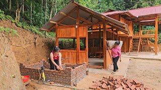 How to use red bricks to build a new water tank and bathroom - Building a new life