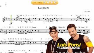 Despacito- Luis Fonsi ft Daddy Yankee, Partitura Violín-Guitarra.