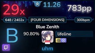  11.3⭐ lifeline | xi - Blue Zenith [FOUR DIMENSIONS] +HDDT 90.80% | 783pp 29 - osu!