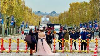 Paris France Live - Christmas Illumination at Champs-Elysées November 24, 2024