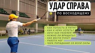 Плоский forehand (удар справа) - Как бить по восходящему в высокой точке как Federer