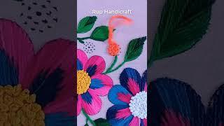 Basic Stitch Tutorial !!! Very Easy Fishbone Stitch Leaf Embroidery by Rup Handicraft #shorts