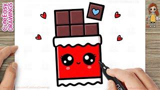 How to Draw a Cute Chocolate Bar Simple & Easy for Kids -2