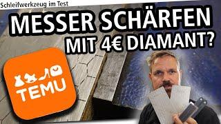 Messer schärfen mit 4 Euro Diamantplatte! Muss es immer teuer sein? Temu Schleif Werkzeug im Test