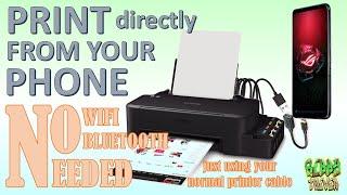 Print From Android Phone Directly to Printer (No BT, No WiFi needed)