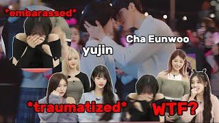 IVE members reactions to YUJIN iconic kissing scene with CHA EUNWOO