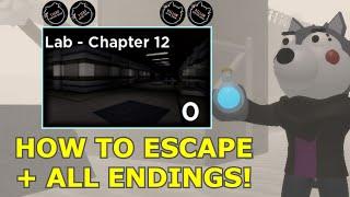 How to ESCAPE PIGGY: BOOK 2 CHAPTER 12 LAB + ALL ENDINGS in PIGGY! - Roblox