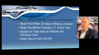 Texas Dealers Inventory Declaration, VIT, and Motor Vehicle Sales Tax