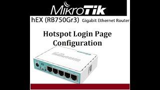 MikroTik RB750Gr3 Setup Hotspot  Login Page Configuration