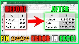 How to Fix #### in excel || Fix Hashtags error #excel