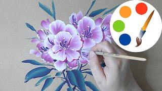 One Stroke, How to paint an azalea