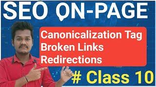 Canonicalization tag on-page SEO Telugu | Broken links on-page SEO Telugu | Redirection on-page SEO