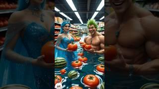 ️Evolution of: Sumo wrestler with Elsa queen in shopping mall Meno milky #cat #cute #love #shorts