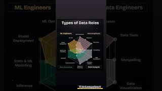 Types of Data Roles Explained with Visuals | Data Analyst, Scientist, Engineer #DataScience #Shorts