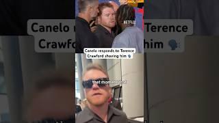 Canelo Alvarez responds to Terence Crawford shoving him ️ #canelocrawford #canelo #boxing