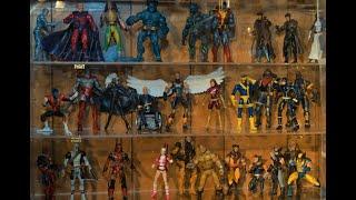 X-Men display Marvel legends Toy collection featuring Toybiz, Hasbro, Action figures