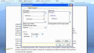 How to Create a Table of Contents in Word 2007 ThePakadmin