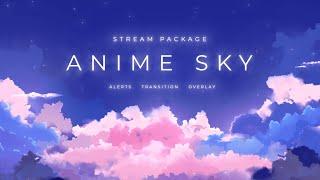 Anime Sky Twitch Overlay and Alerts Stream Package for OBS