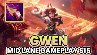 WILD RIFT GWEN MID LANE GAMEPLAY IN SEASON 15 (BUILD & RUNES) | TOP 1 BEST GWEN MASTER MVP