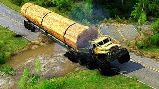 The moment the Karbonaz truck driver loaded with wood had difficulty passing through a muddy road