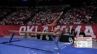 Audrey Davis Near-Perfect 9.975 Beam Oklahoma vs Michigan 3-1-24