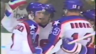 Rare 1984 USA Olympic Hockey  David A  Jensen Scores 2 vs  Canada