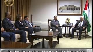 President Abbas receives a delegation of Palestinian journalists