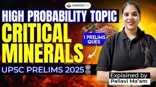  This Topic Hit in 2020 & Might Repeat in UPSC Prelims 2025!  | Critical Minerals | Pallavi Ma'am