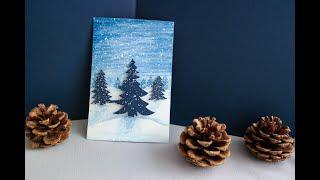 Watercolor painting of forest in the snow easy and step by step  Watercolor Tutorial For Beginners