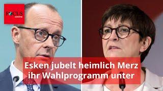 Wie Saskia Esken heimlich Friedrich Merz ihr Wahlprogramm unterjubelt