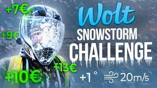 Wolt Snowstorm Challenge 40€/h??? | 7 Orders in 76 Minutes on a Monowheel!