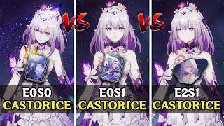 [V4] Castorice E0S0 vs E0S1 vs E2S1 Showcase Comparison with Tribbie E1 - Honkai: Star Rail