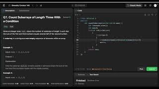 Leetcode Biweekly contest 146 | Count Subarrays of Length Three With a Condition | Solution