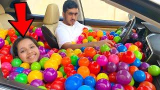 crazy ball pit car prank on dad's car