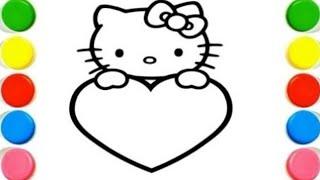 Hello Kitty  Easy Drawing, Painting & Coloring For Kids and Toddlers_ Kids Art | Hello Kitty