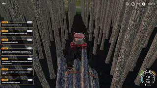 FS19 Farming Simulator/  аварии, баги, фейлы, приколы . Проезд по дремучему лесу.