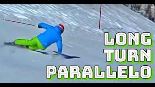 Ski technique demonstration - Long turns (Arco ampio condotto: parallelo)