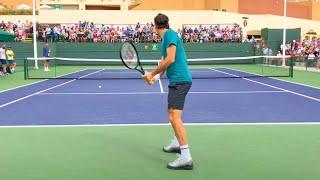 Roger Federer & Tomas Berdych | IW Court Level Practice